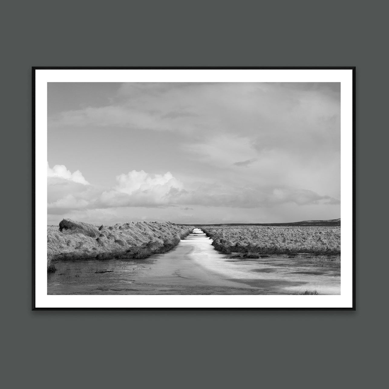 Follow the road art print By Minumo black and white photo from Iceland landscape