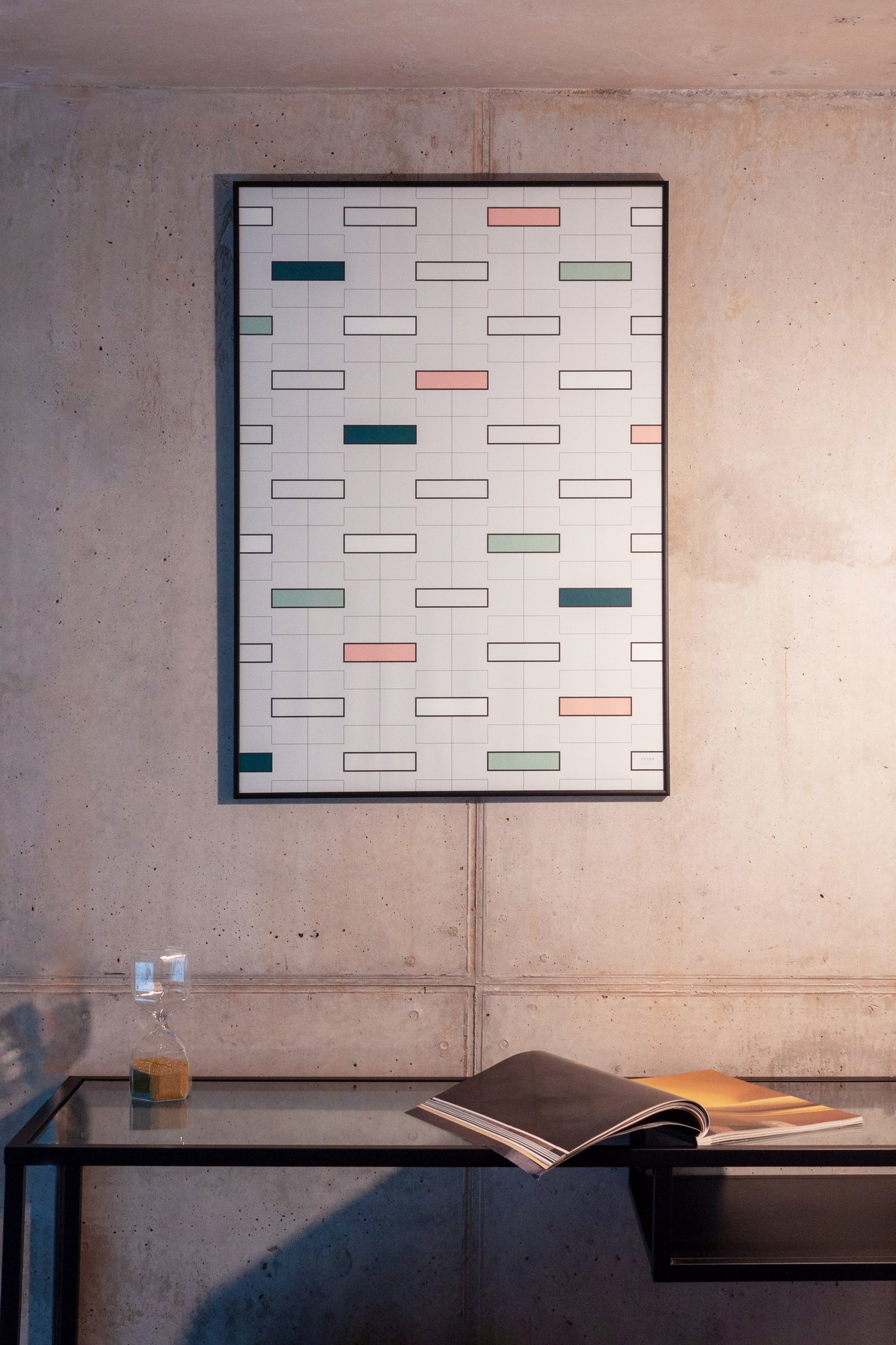 Minumo Urban wall art 'Copenhagen Bricks' 50x70cm abstract poster for Scandinavian minimal interior 